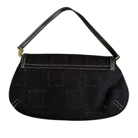 Y2K It Girl Logo All Over Print Micro Mini Shoulder Party Club Bag Denim Black - Picture 3 of 7